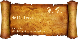 Heil Irma névjegykártya